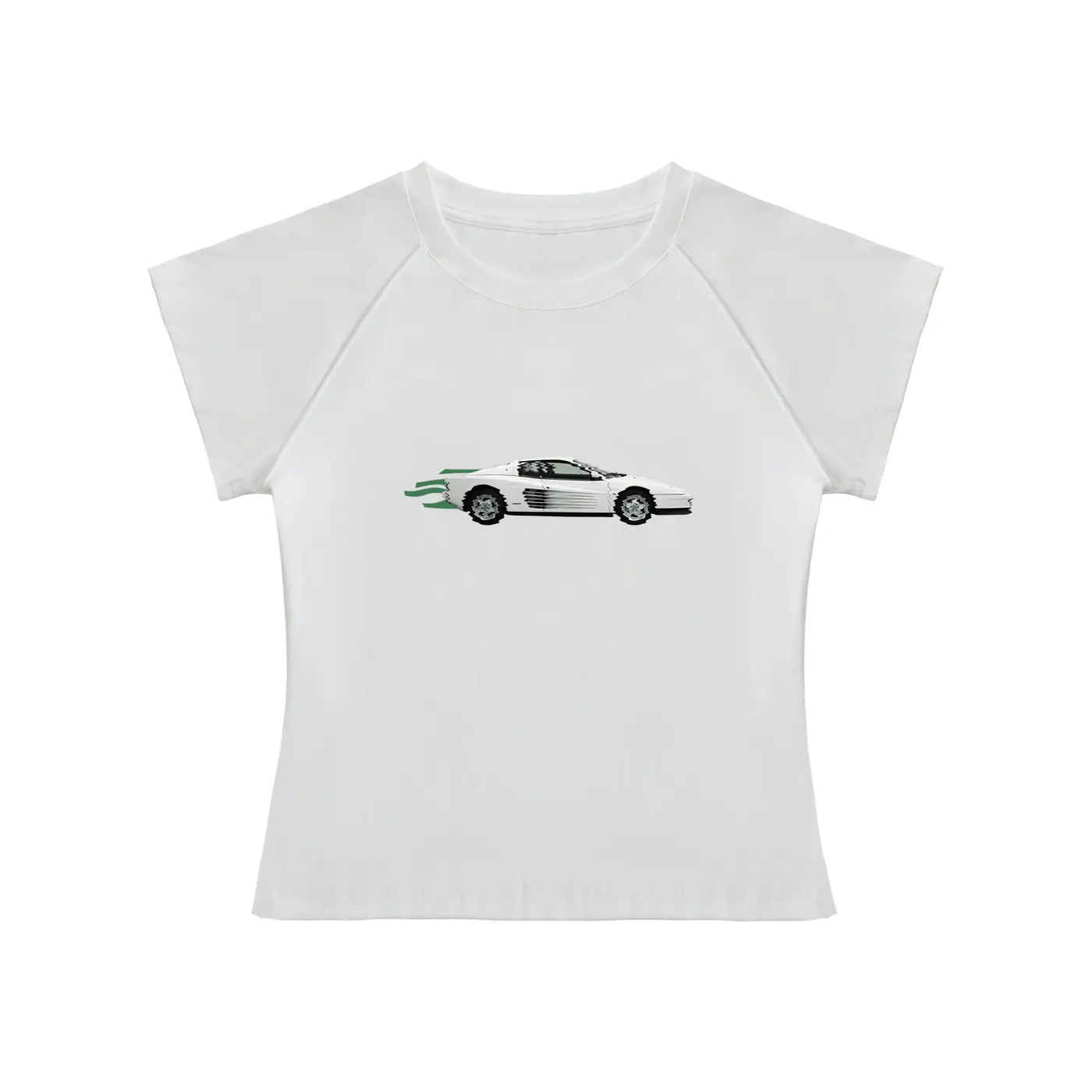 white ferrari baby tee tees-clo