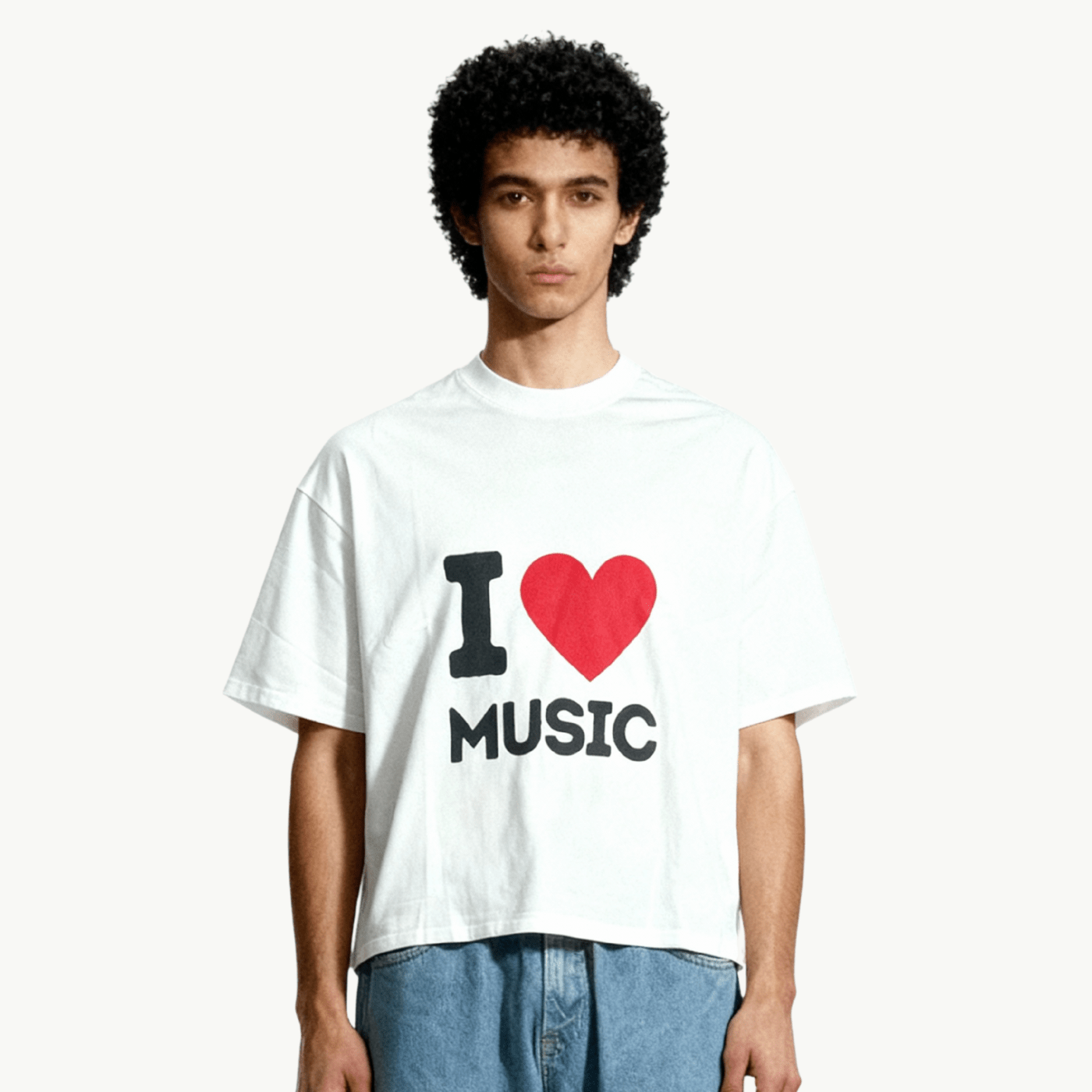 i love music boxy tee tees-clo
