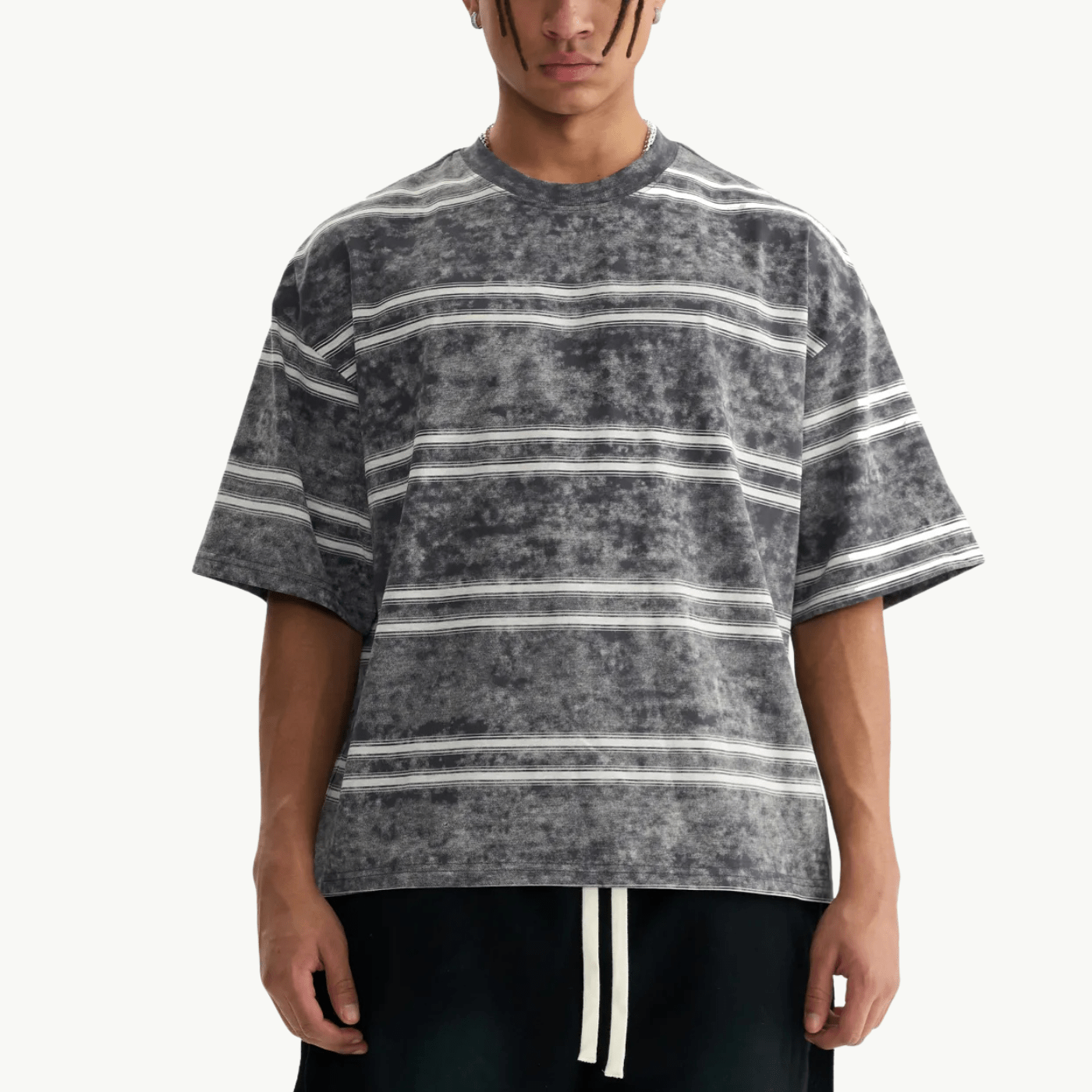 washed stripe boxy tee tees-clo