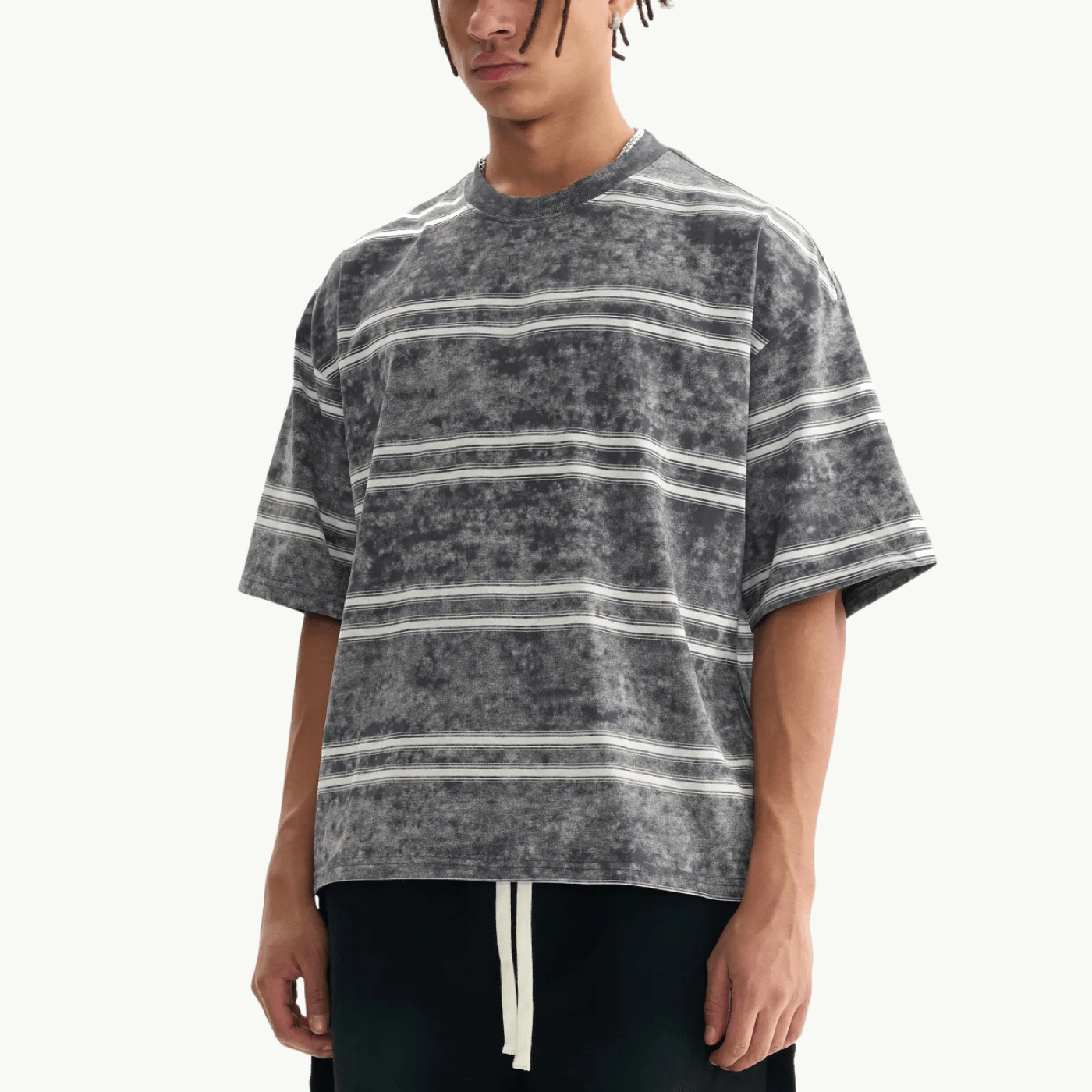 washed stripe boxy tee tees-clo