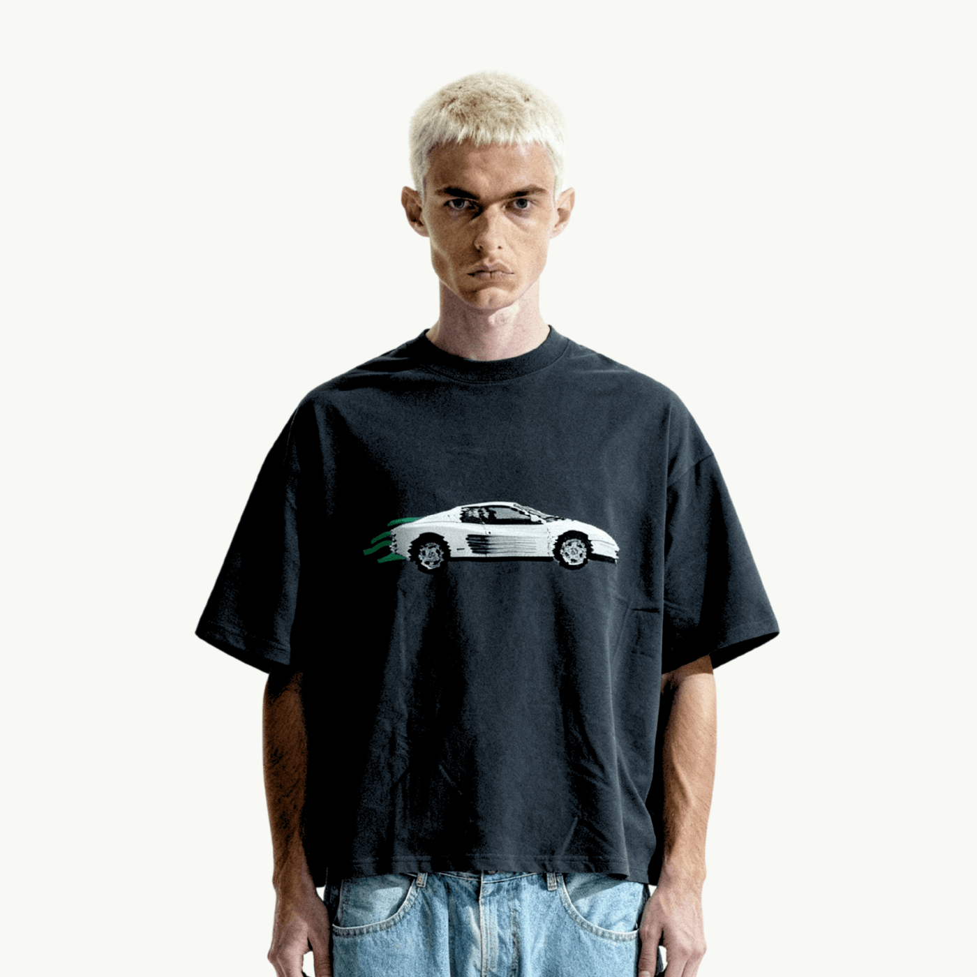 white ferrari boxy tee tees-clo