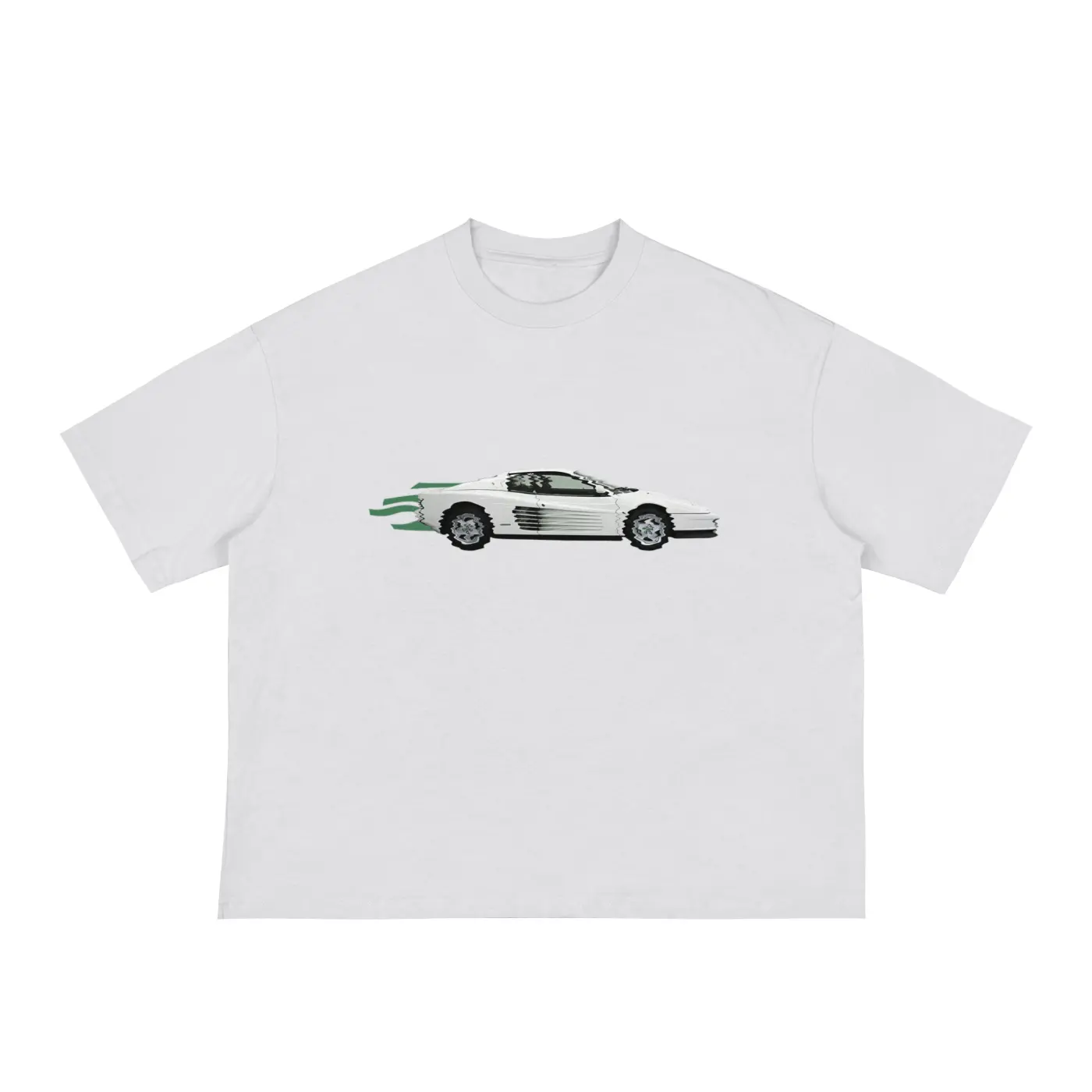 white ferrari boxy tee tees-clo