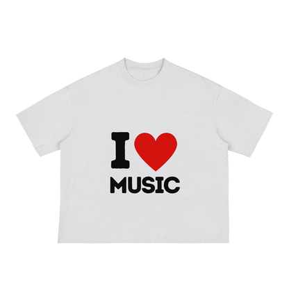 i love music boxy tee tees-clo