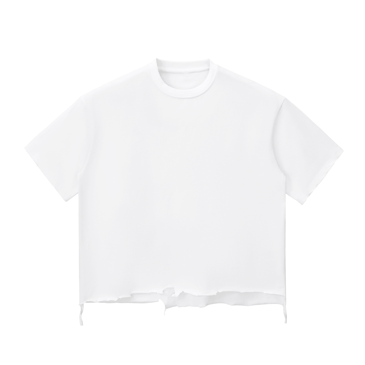 Snow Wash Raw-Hem Boxy T-shirt ODMPOD