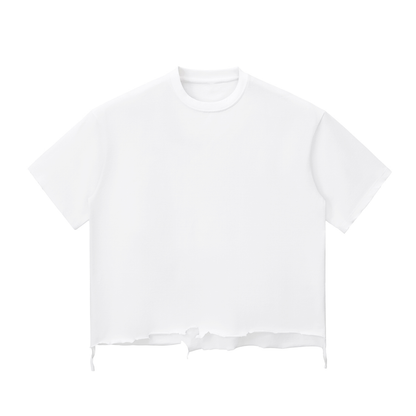 Snow Wash Raw-Hem Boxy T-shirt ODMPOD