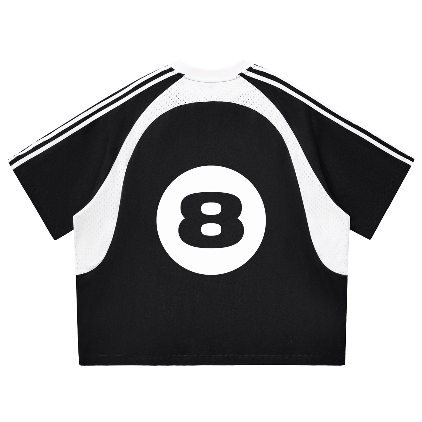 Contrast Stripes Panel Mesh T-shirt ODMPOD