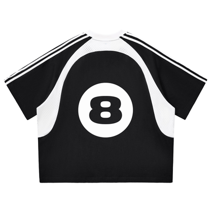 Contrast Stripes Panel Mesh T-shirt ODMPOD