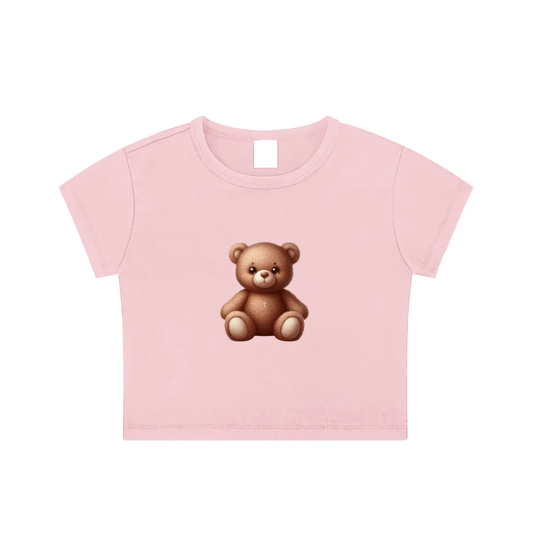 teddy cropped baby tee tees-clo