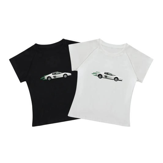 white ferrari baby tee tees-clo