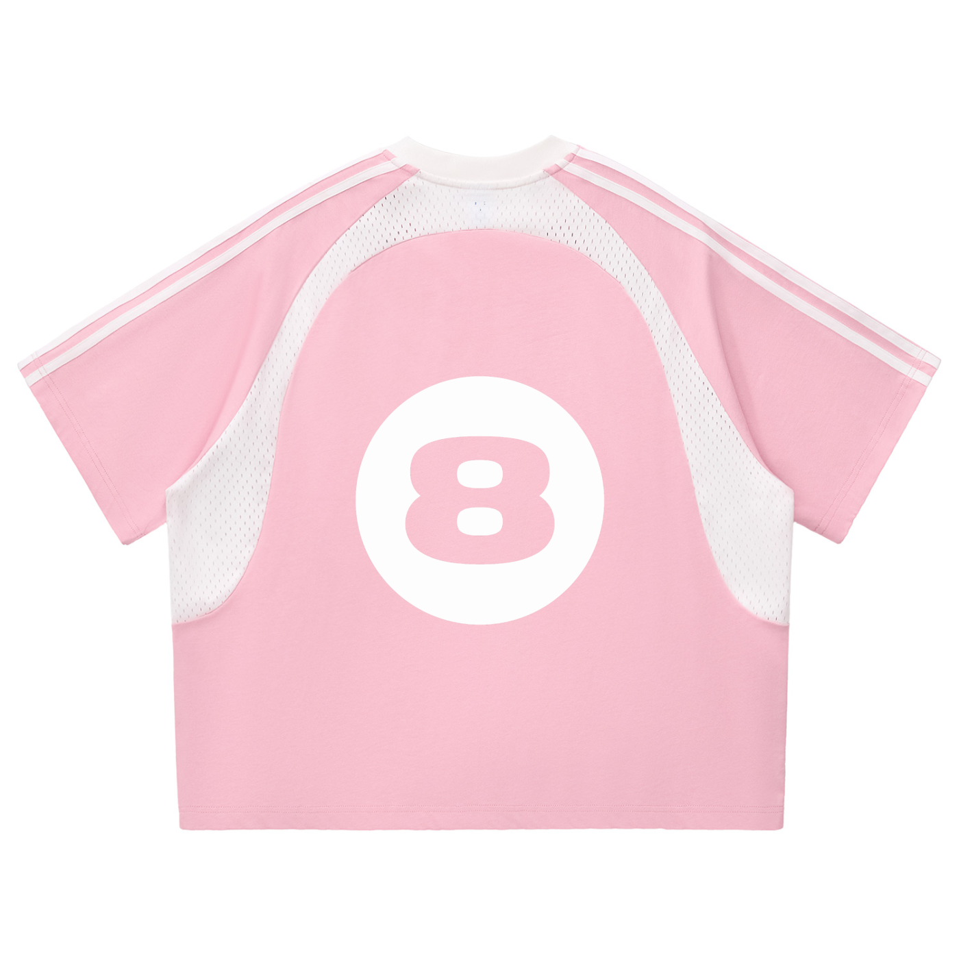 Contrast Stripes Panel Mesh T-shirt ODMPOD