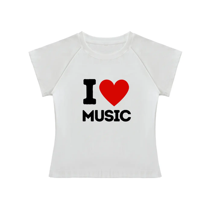 i love music baby tee tees-clo