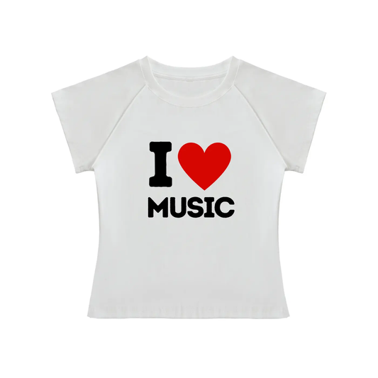 i love music baby tee tees-clo