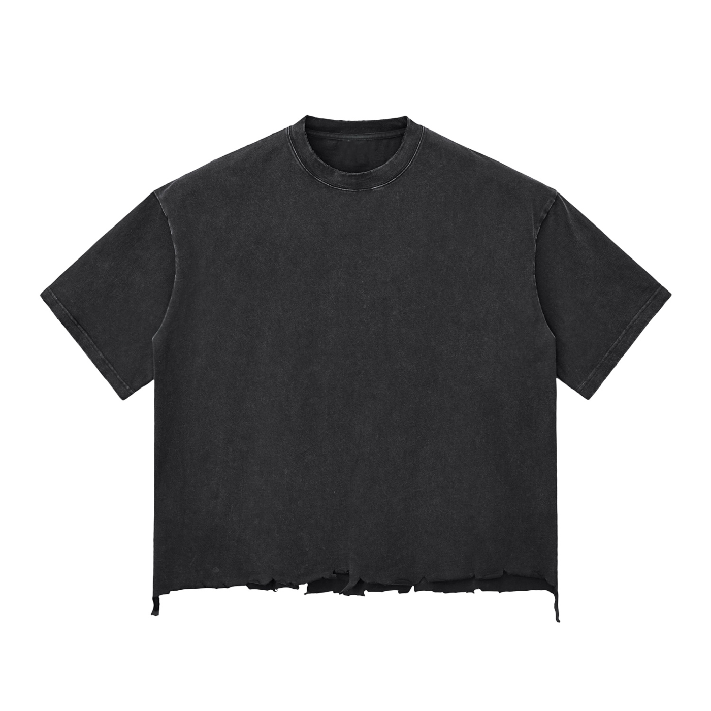 Snow Wash Raw-Hem Boxy T-shirt ODMPOD