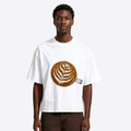 cappuccino boxy tee – white – front