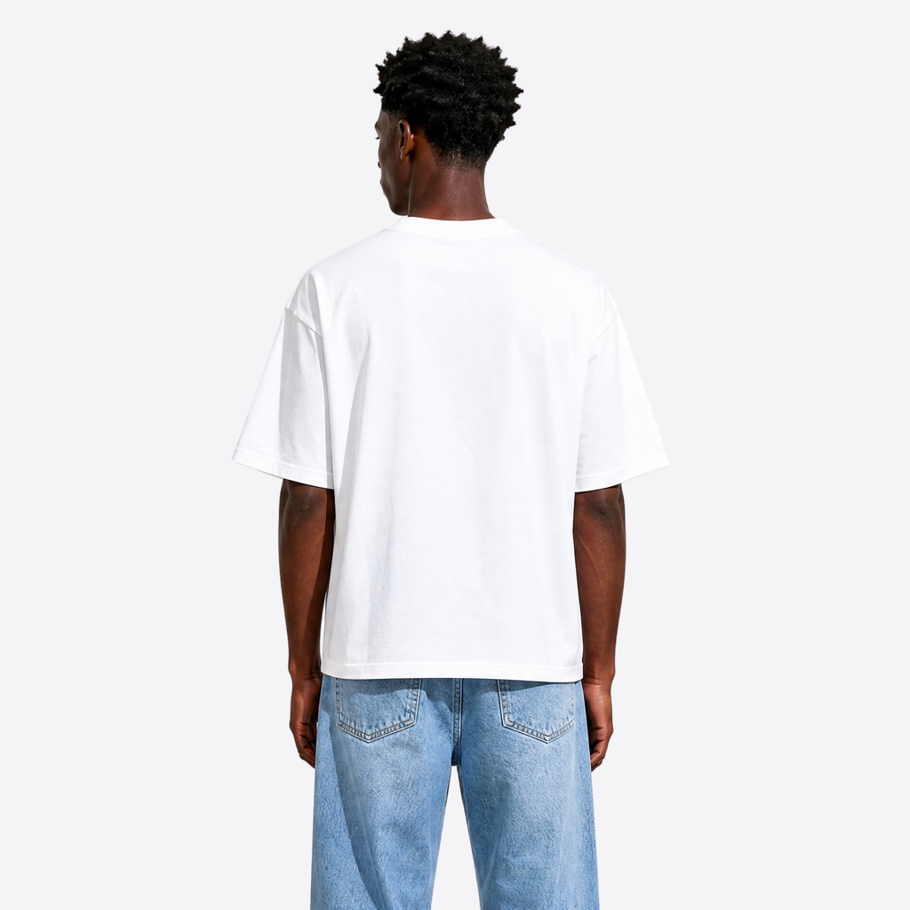 cherry blossom boxy tee – white – back