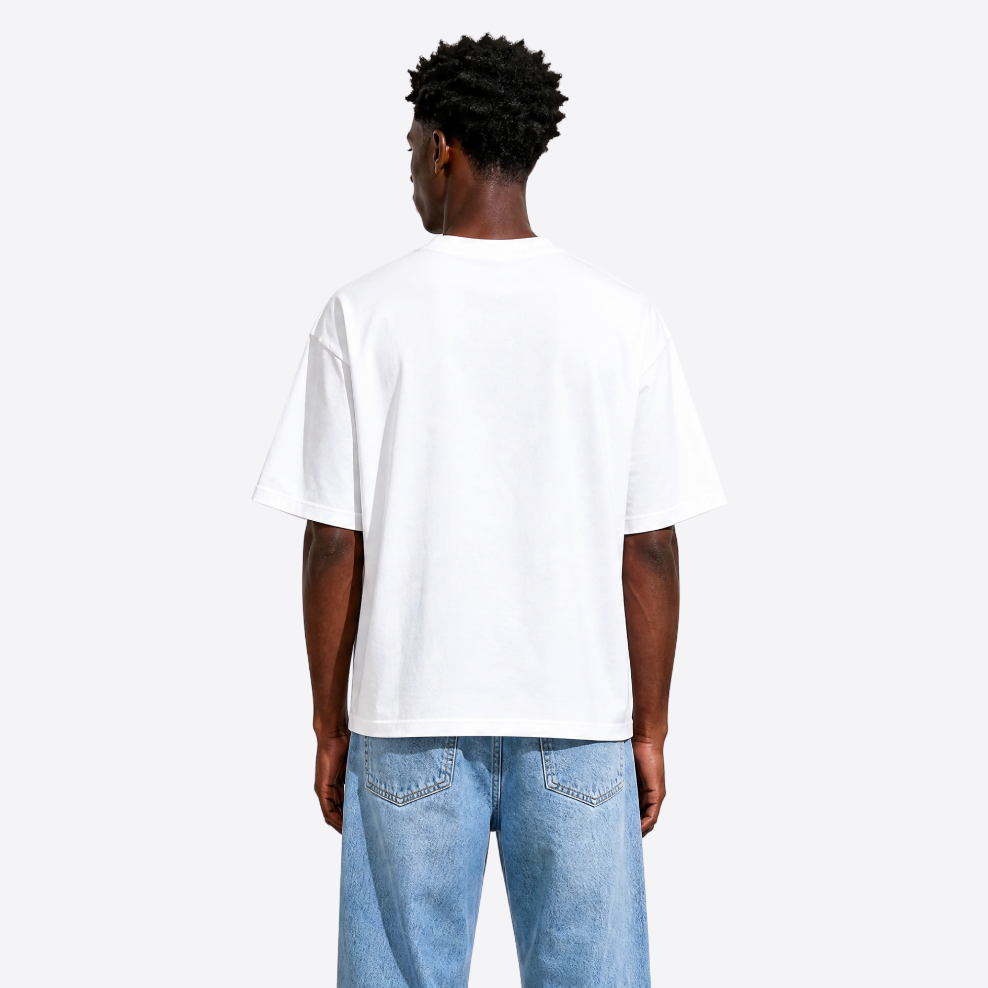cherry blossom boxy tee – white – back