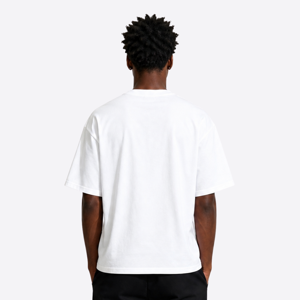 cigarette boxy tee – white – back