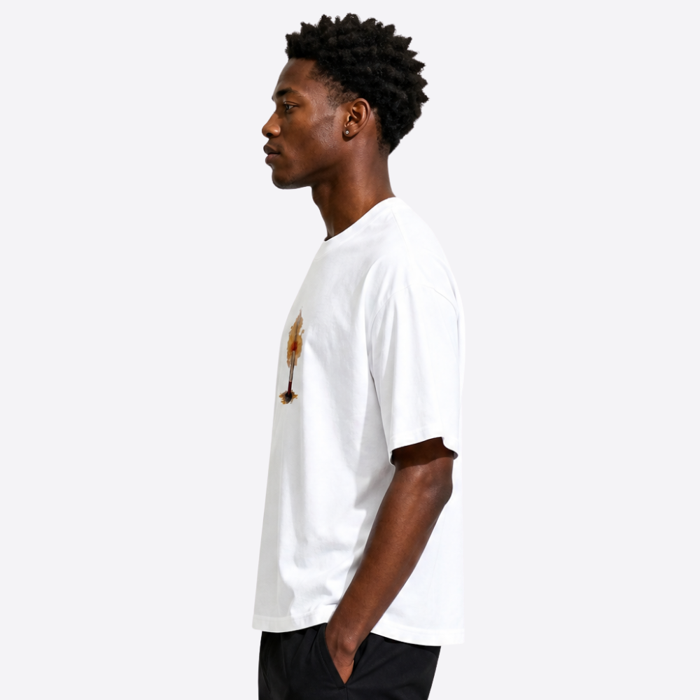 cigarette boxy tee – white – side