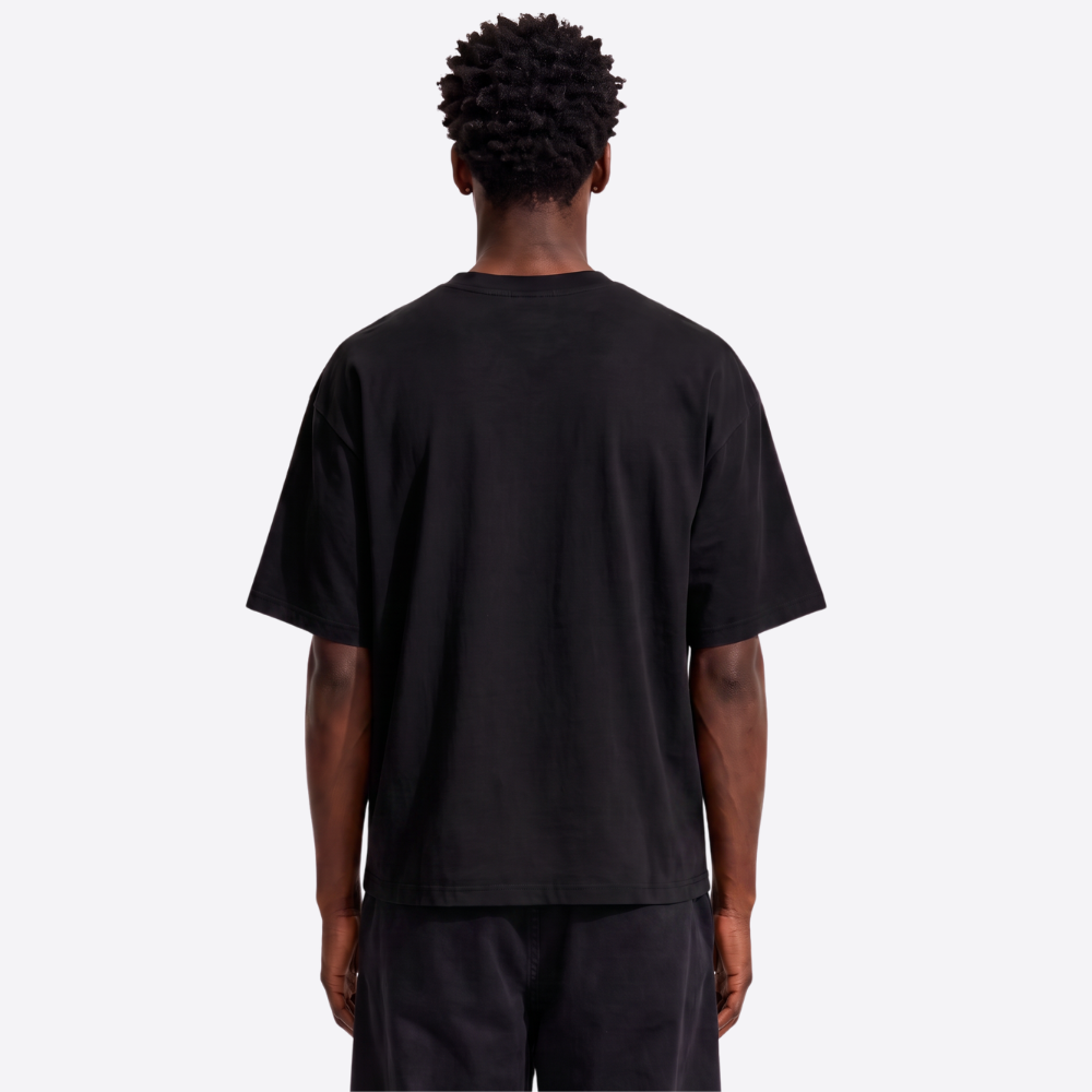cigarette boxy tee – black – back