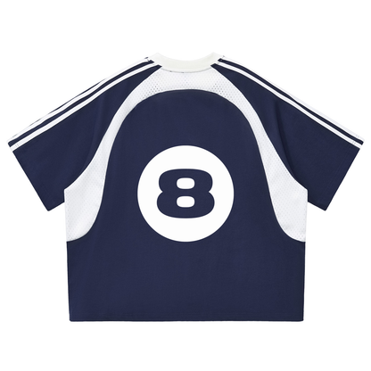 Contrast Stripes Panel Mesh T-shirt ODMPOD