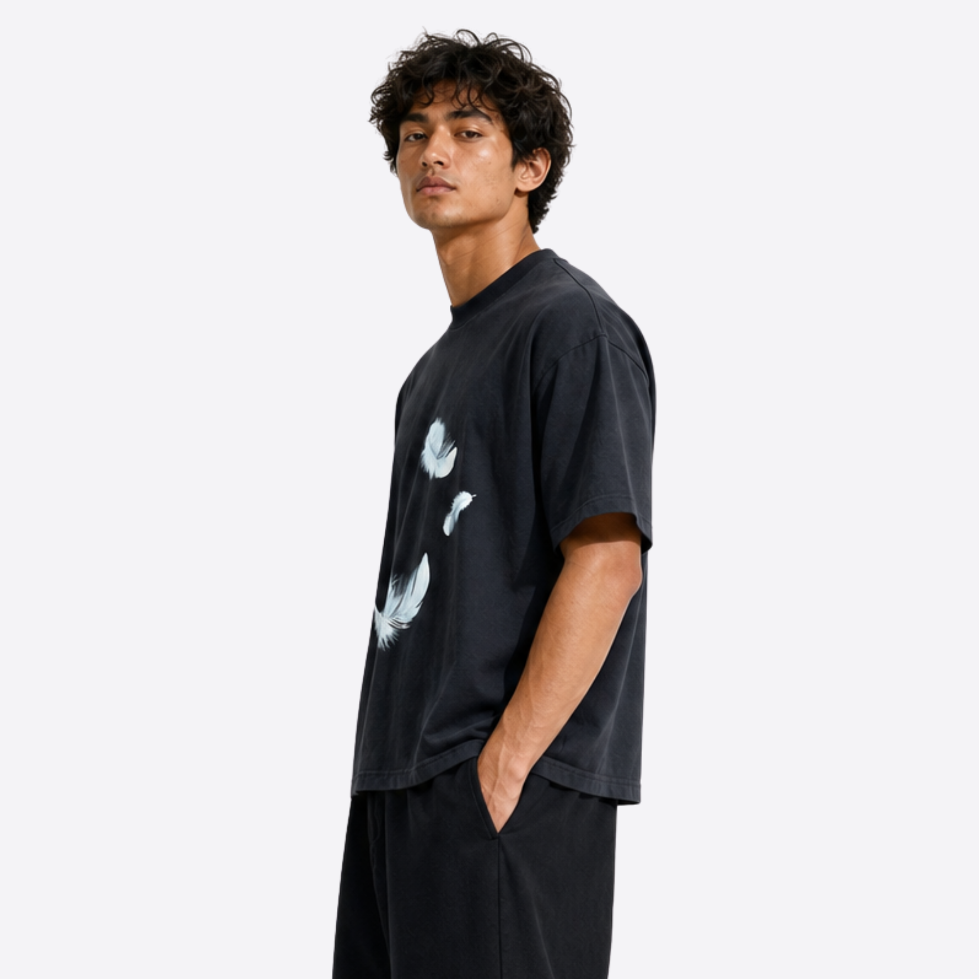 feathers boxy tee