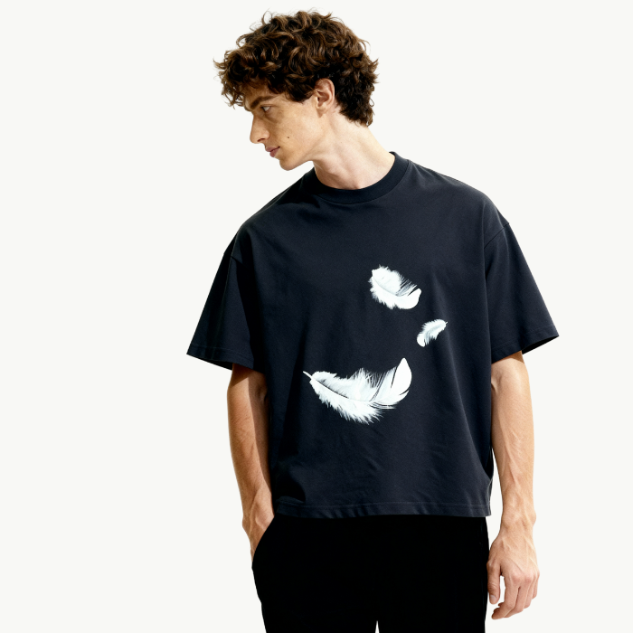 feathers boxy tee tees-clo