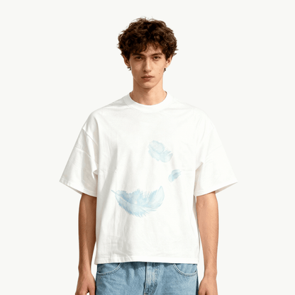 feathers boxy tee tees-clo