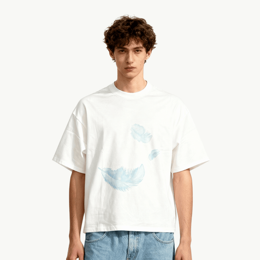 feathers boxy tee tees-clo