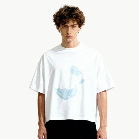 feathers boxy tee tees-clo