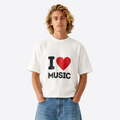 i love music boxy tee