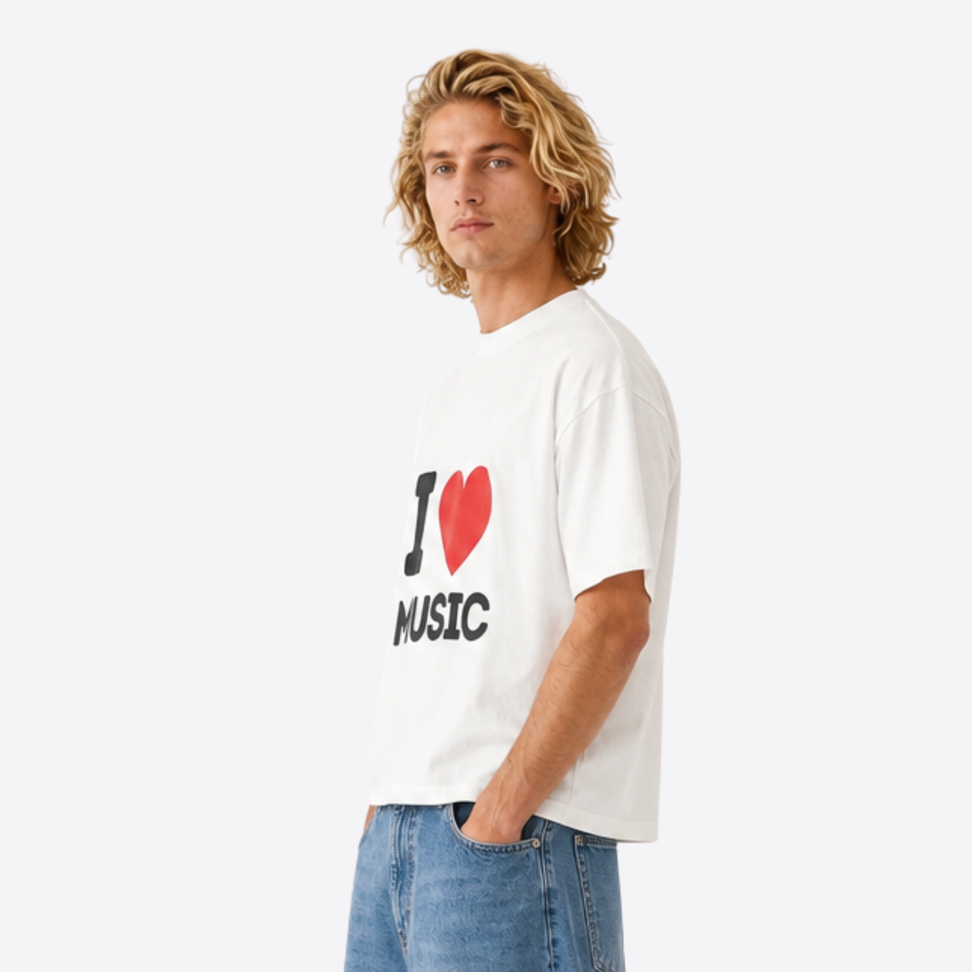 i love music boxy tee