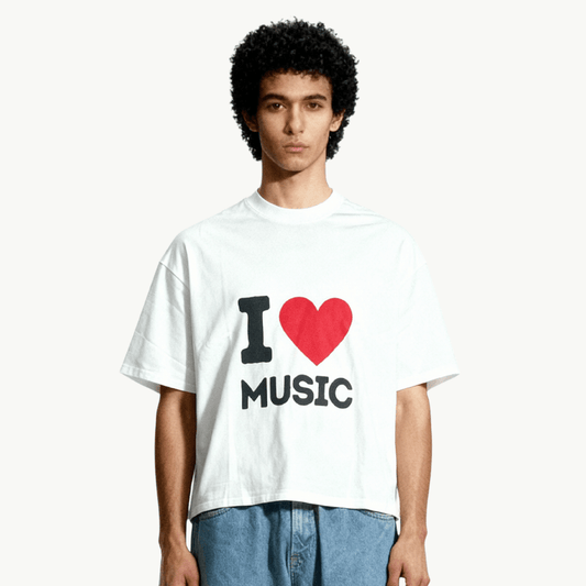 i love music boxy tee tees-clo