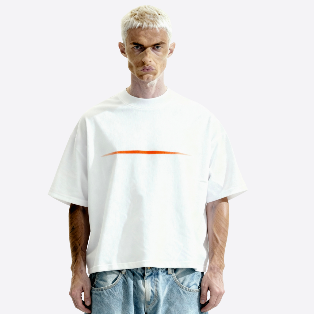 line heavy boxy tee