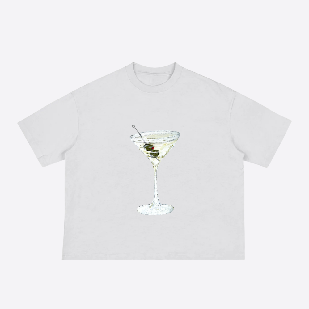 martini boxy tee – white – mockup