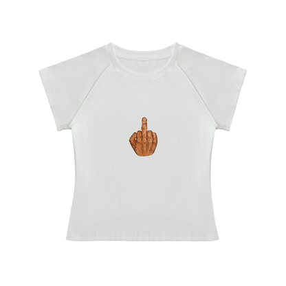 middle finger baby tee tees-clo
