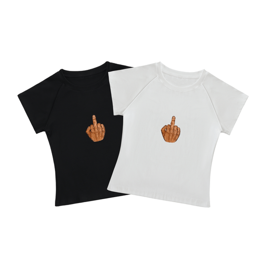 middle finger baby tee tees-clo