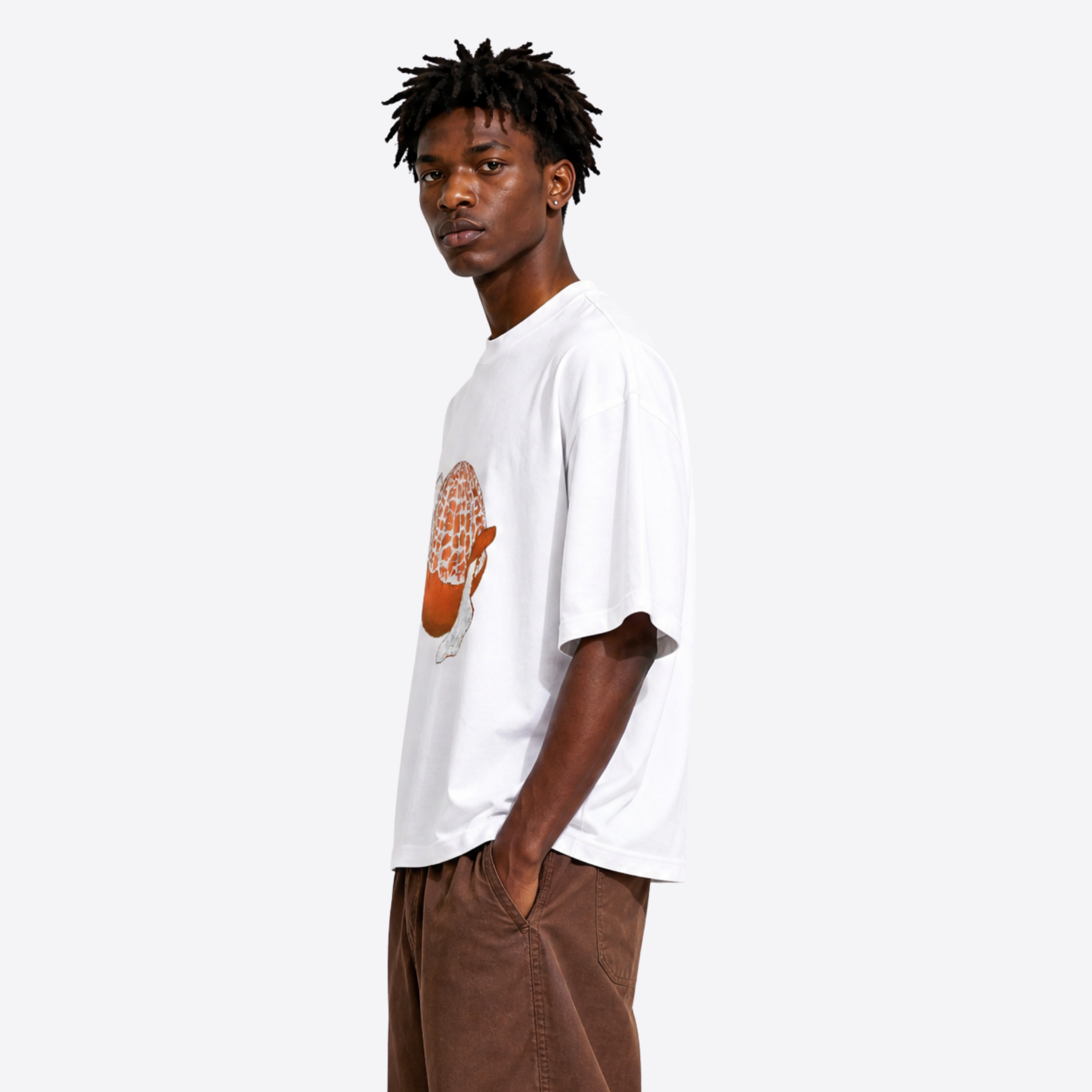 orange boxy tee