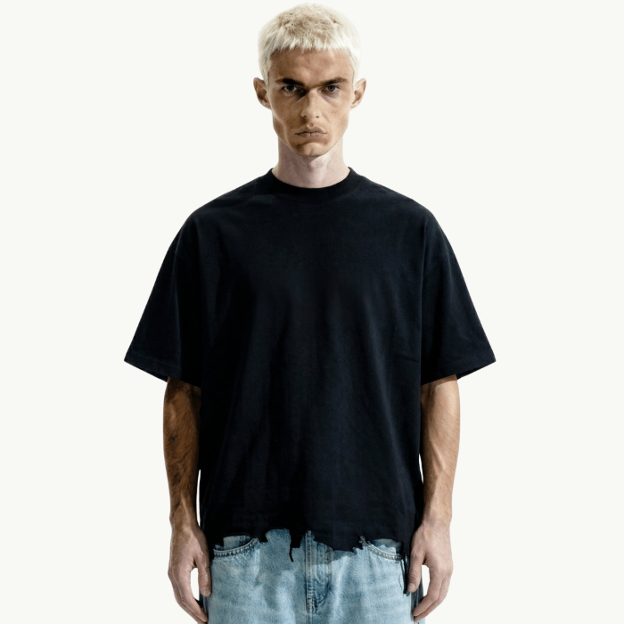 shredded boxy tee tees-clo