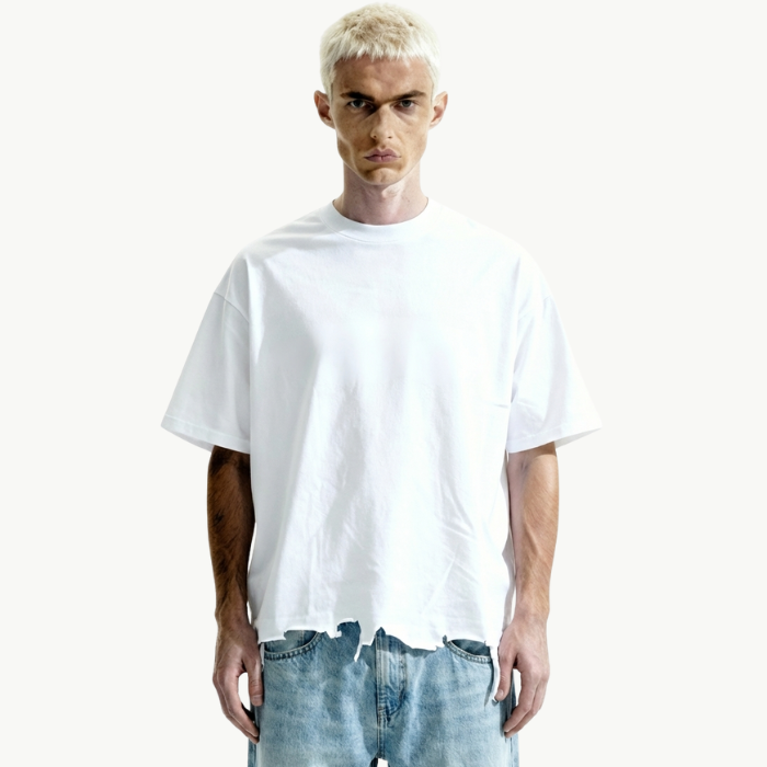 shredded boxy tee tees-clo