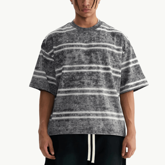 washed stripe boxy tee tees-clo