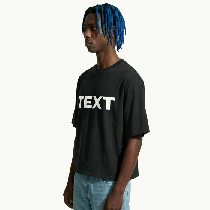 TEXT boxy tee ODMPOD