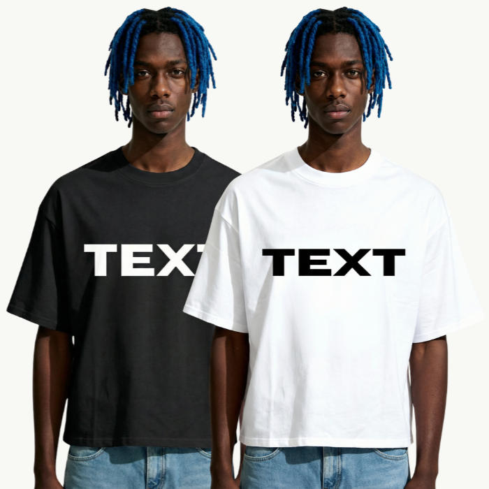 TEXT boxy tee ODMPOD