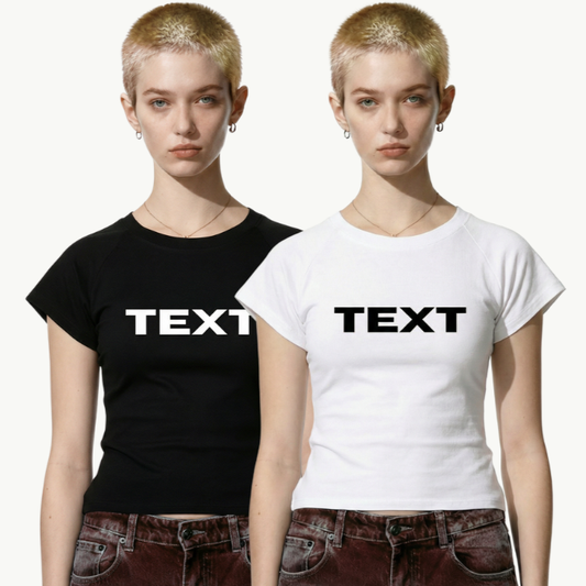 TEXT baby tee ODMPOD