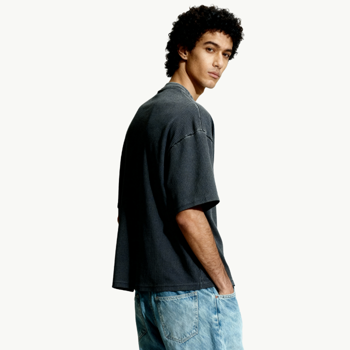 waffle texture boxy tee tees-clo
