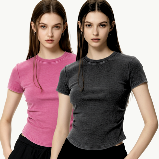 washed bodycon tee tees-clo