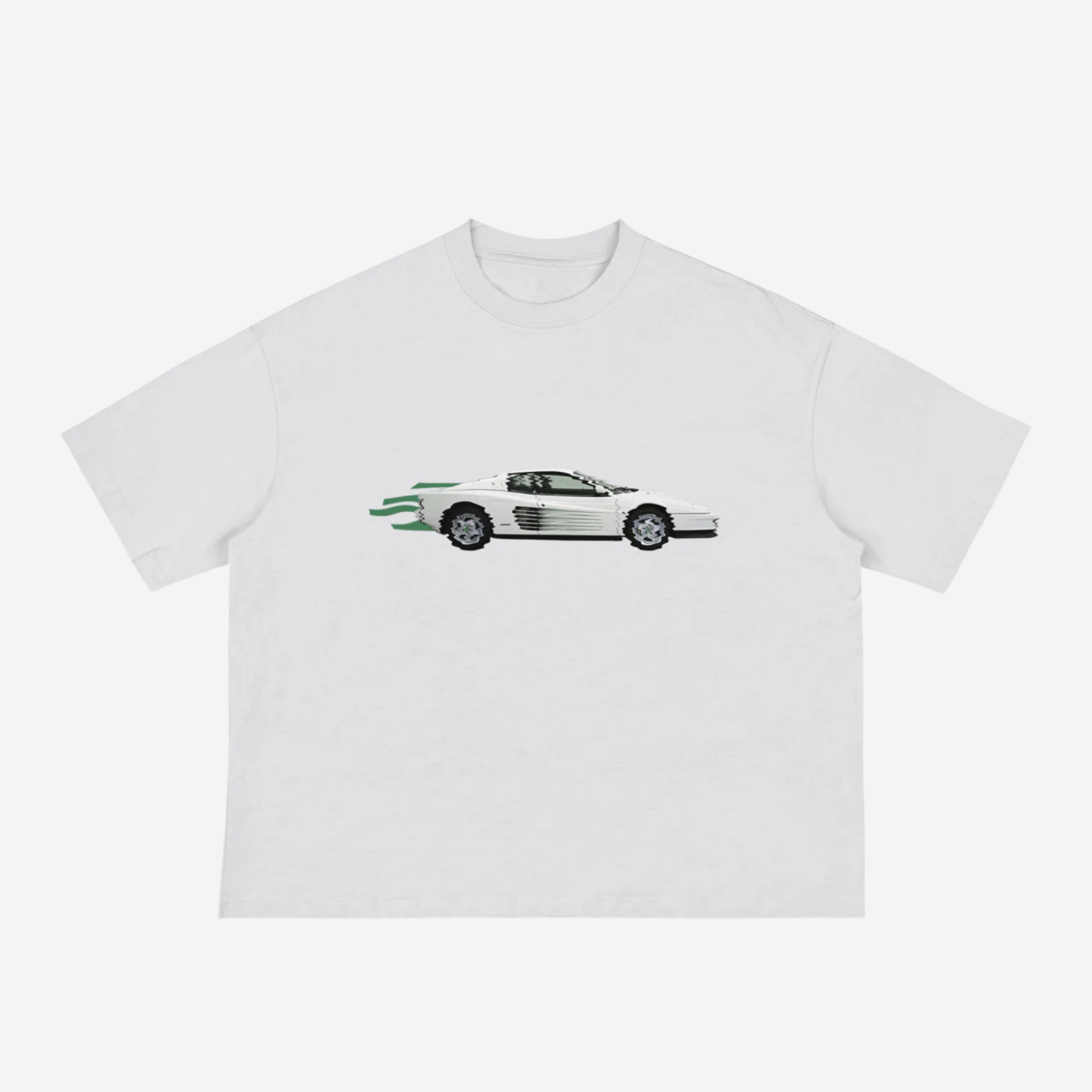 white ferrari boxy tee