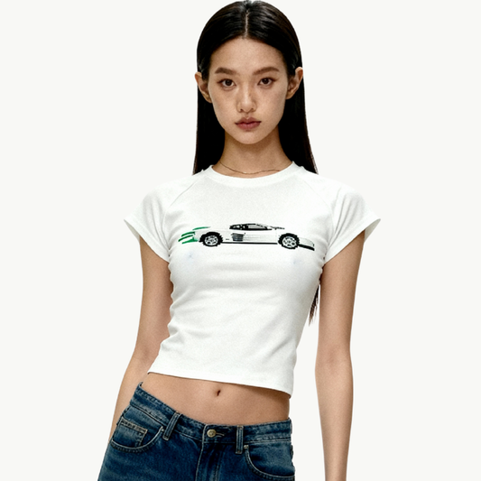 white ferrari baby tee tees-clo