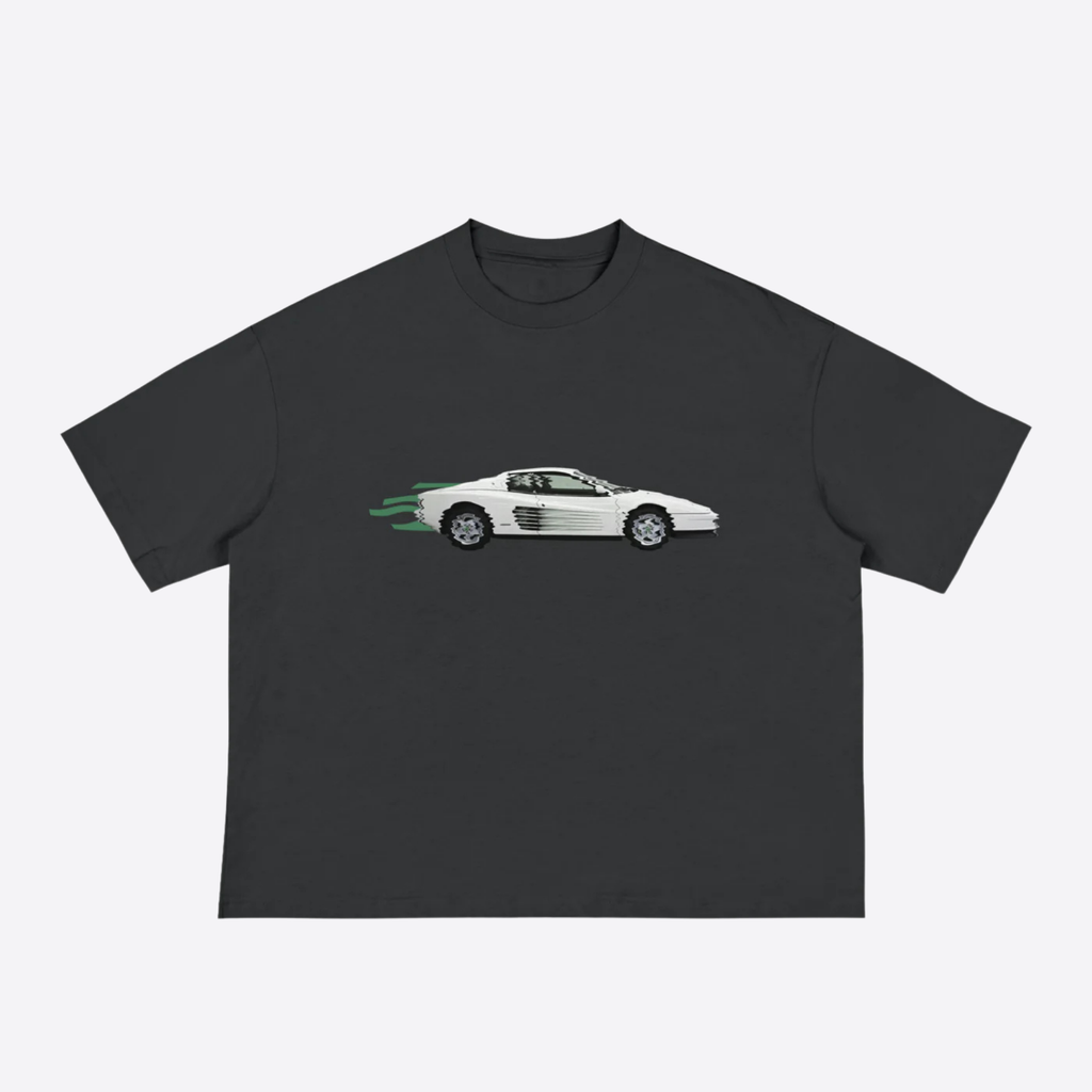 white ferrari boxy tee