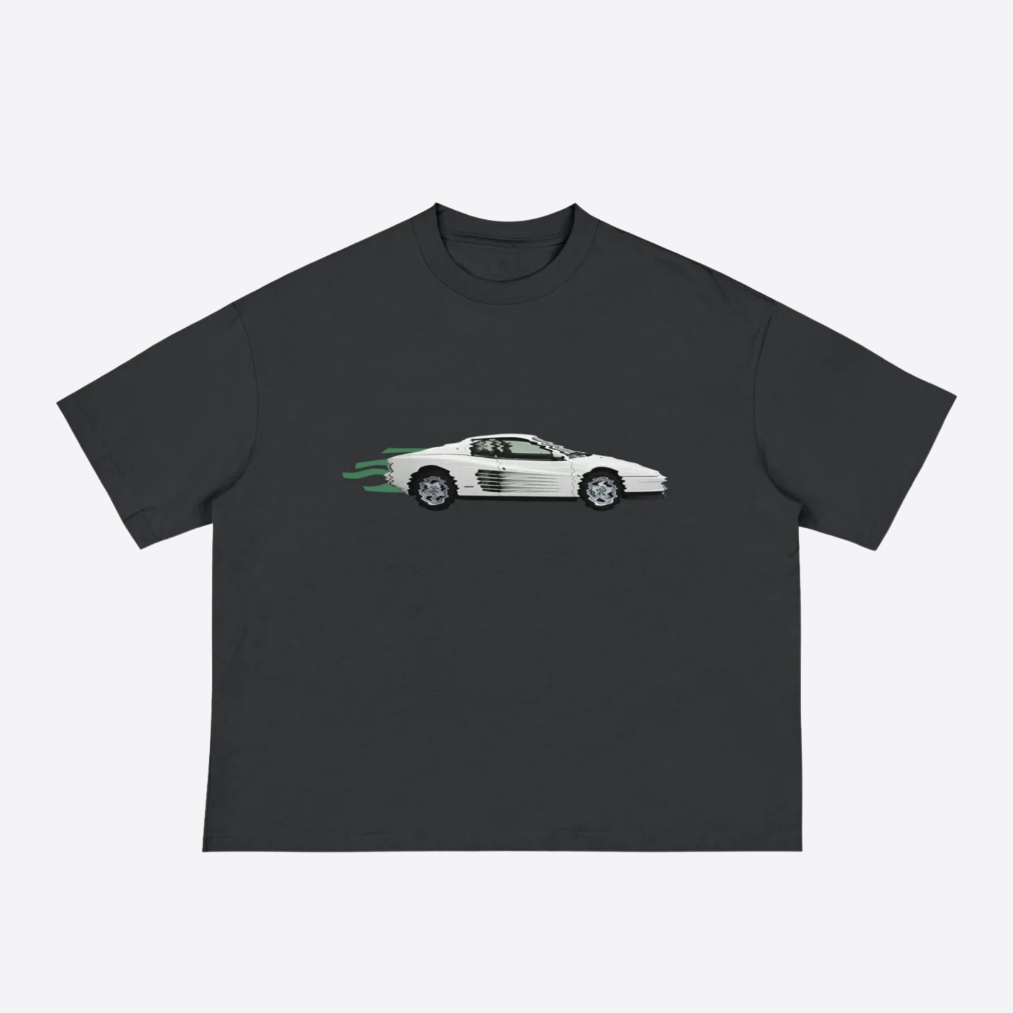 white ferrari boxy tee