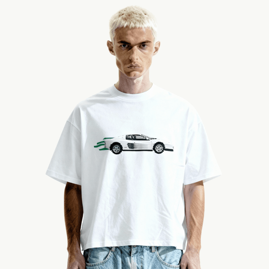 white ferrari boxy tee tees-clo